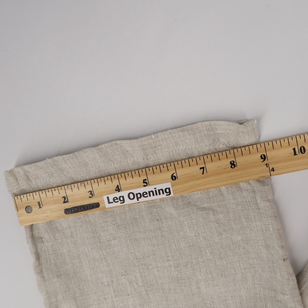 Reformation Olina Pants Womens XS Oatmeal Beige Solid Linen Wide Leg Drawstring - Picture 8 of 11